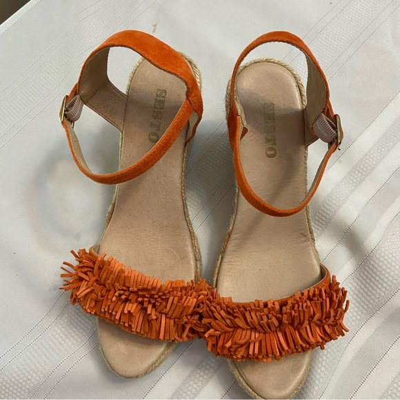 Sesto Meucci 8476 Womens Espadrille Wedge Sandals & Leather Fringe size 9.5 - Picture 11 of 11